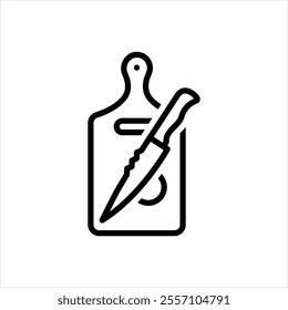 Vector line icon for cutting board