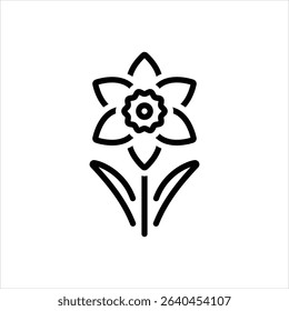 Vector line icon for daffodil