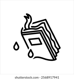 Vector line icon for damp book