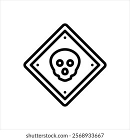 Vector line icon for danger sign