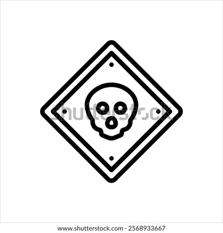 Vector line icon for danger sign