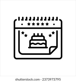 Vector line icon for date of birth