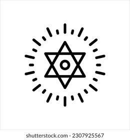 Vector line icon for david