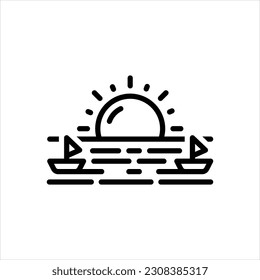 Icono de línea de vector para el amanecer
