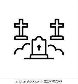 Vector line icon for deaths