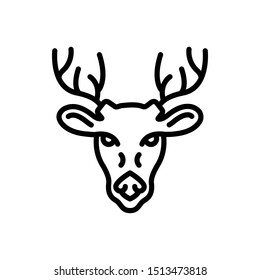 Vector line icon for deer
