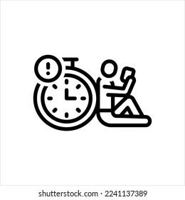 Vector line icon for delayed