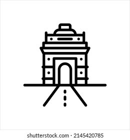 Vector line icon for delhi