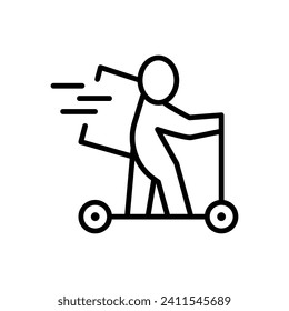 Icono de línea de vector que entrega comida. Pida el paquete de servicio al por menor y envío expreso de pizzas. Compras logísticas y almuerzo gratuito para hamburguesas