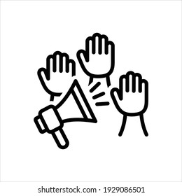 Vector line icon for democracy