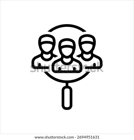 Vector line icon for demographic analysis