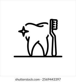 Vector line icon for dental hygiene