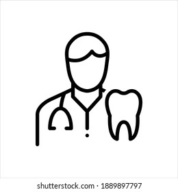 Vector line icon for dentists