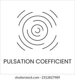 Icono de línea de vector que representa el coeficiente de ondas