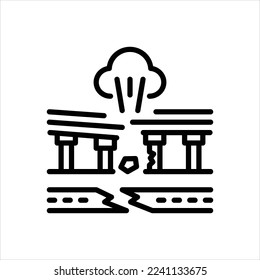 Vector line icon for destruction