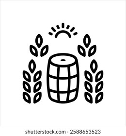 Vector line icon for dhol in field