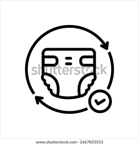 Vector line icon for diaper duty