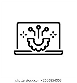 Icono de la línea de Vector para la transformación digital