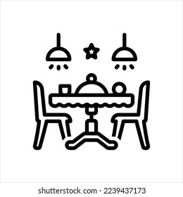 Vector line icon for dining