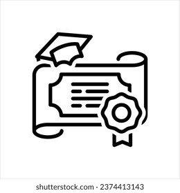 Vector line icon for diploma