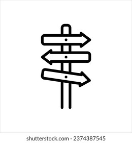 Vector line icon for direction board