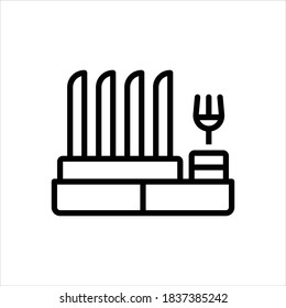 Vector Line Icon For Dish Rack