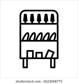 Vektorliniensymbol für Geschirrkorb