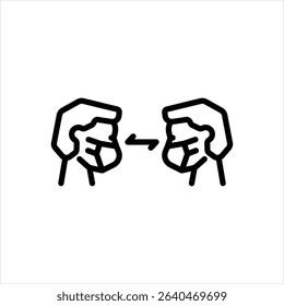Vector line icon for distance