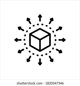 Vector line icon for distribute