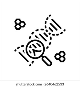 Vector line icon for dna analysis