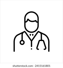 Vector line icon for doctor