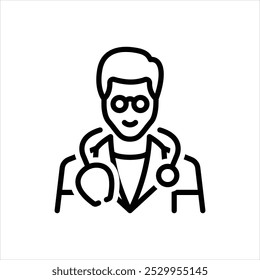 Icono de línea de Vector para doctor