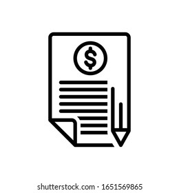 Vector line icon for document