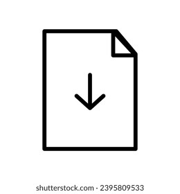 Vector line icon document flat design is available for download. Simple and clean website interface with linear is perfect for a business. Office document symbol. Used for navigation on applications.