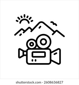 Vector line icon for documentary