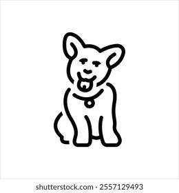 Vector line icon for dog