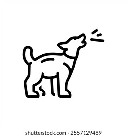 Vector line icon for dog barking