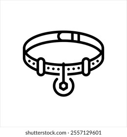 Vector line icon for dog collar