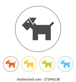 Vector line icon of a dog. Set of pictograms of a pet. 