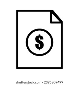 Vector line icon with dollar sign outlines the investment and growth management plan for the financial institution. Currency exchange process and the flow of money. Business contract outlines terms