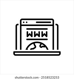 Vector line icon for domain name