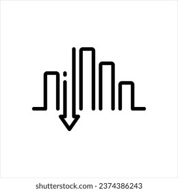 Vector line icon for down