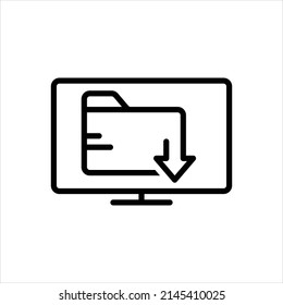 Icono de línea de vector para descargar