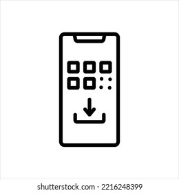 Icono de línea de vector para descargar