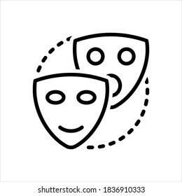 Vector line icon for drama