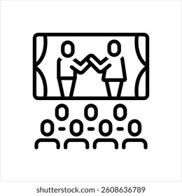Vector line icon for drama