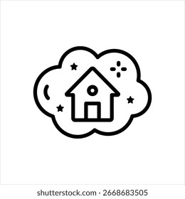 Icono de línea de Vector para la casa de ensueño