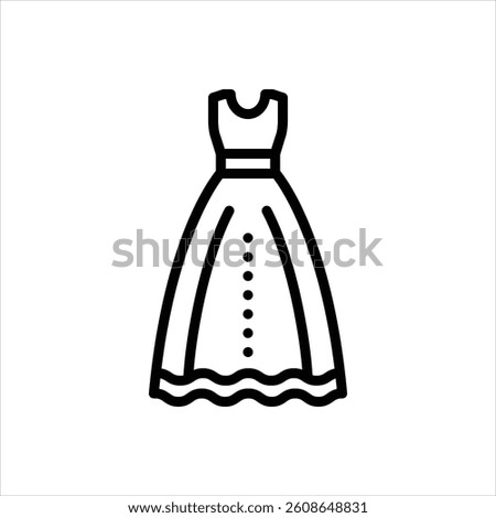 Vector line icon for dress