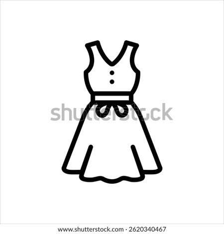 Vector line icon for dress