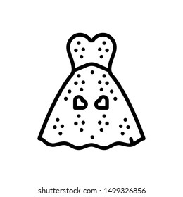 Vector line icon for dress fun